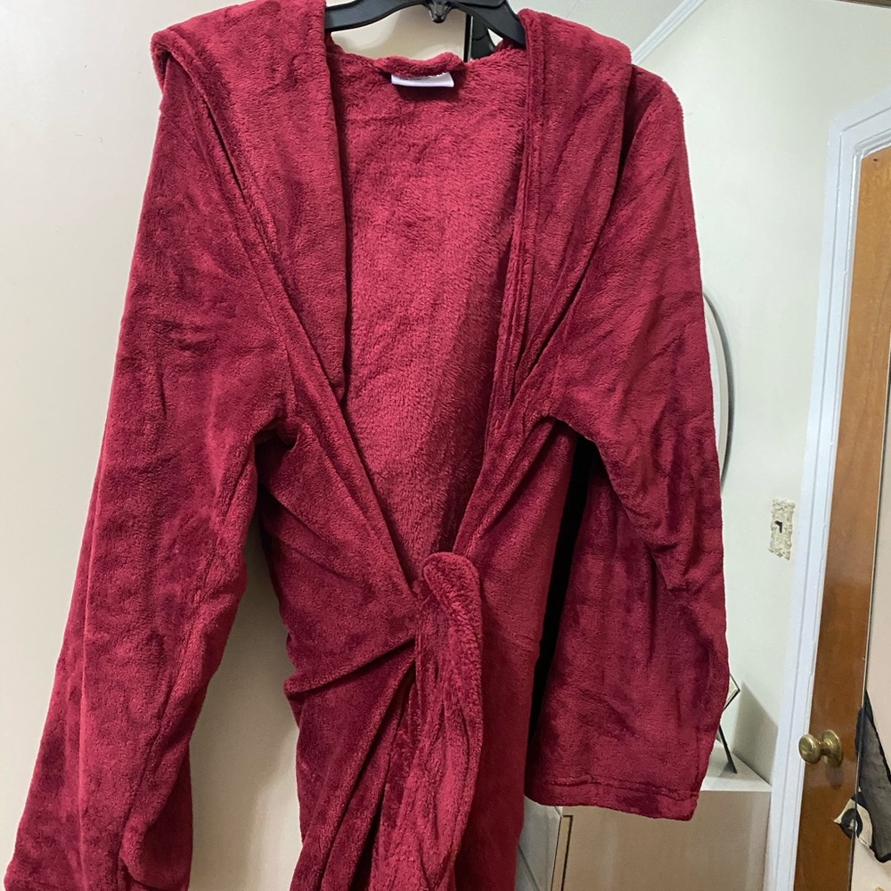 Women’s soft red robe